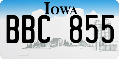 IA license plate BBC855