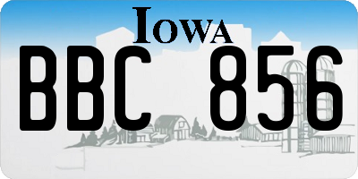 IA license plate BBC856