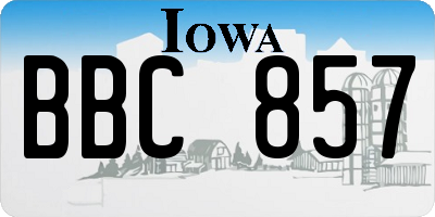 IA license plate BBC857