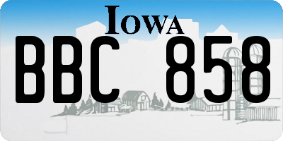 IA license plate BBC858