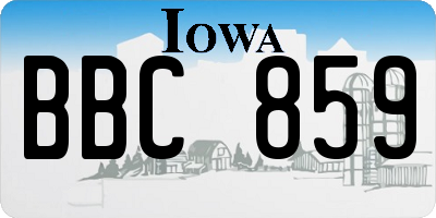 IA license plate BBC859