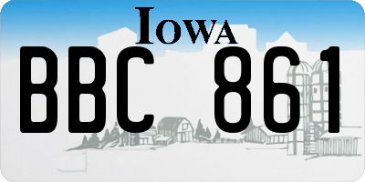 IA license plate BBC861