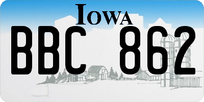 IA license plate BBC862