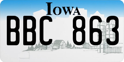 IA license plate BBC863