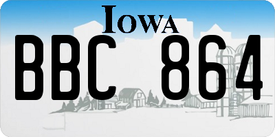 IA license plate BBC864