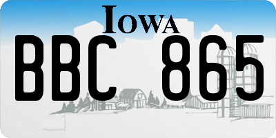 IA license plate BBC865