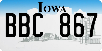 IA license plate BBC867