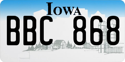 IA license plate BBC868