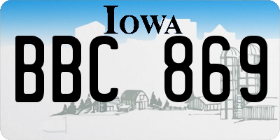 IA license plate BBC869