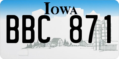 IA license plate BBC871