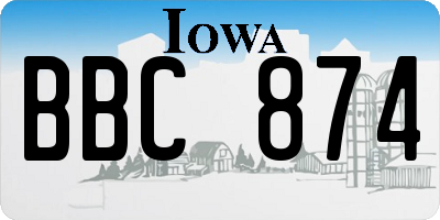 IA license plate BBC874