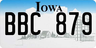 IA license plate BBC879