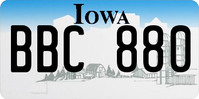 IA license plate BBC880