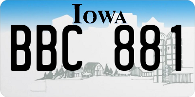 IA license plate BBC881