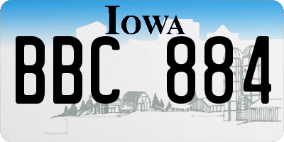 IA license plate BBC884