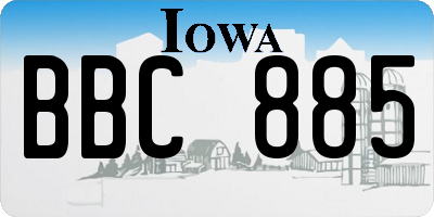 IA license plate BBC885