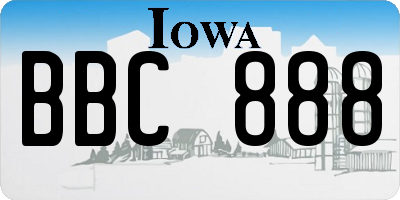 IA license plate BBC888