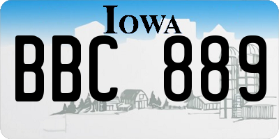 IA license plate BBC889