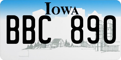 IA license plate BBC890
