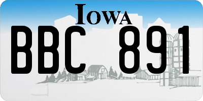 IA license plate BBC891