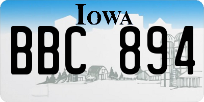 IA license plate BBC894