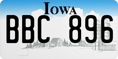 IA license plate BBC896