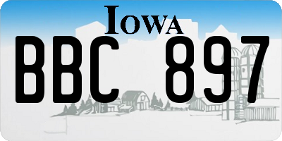 IA license plate BBC897