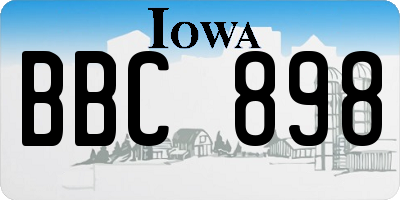 IA license plate BBC898