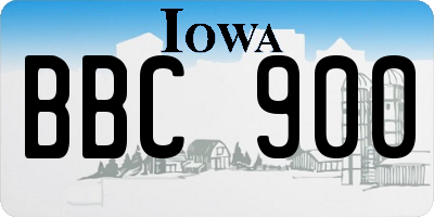 IA license plate BBC900