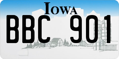 IA license plate BBC901