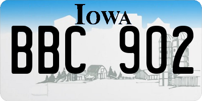 IA license plate BBC902