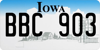 IA license plate BBC903