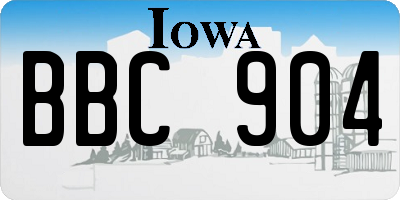 IA license plate BBC904