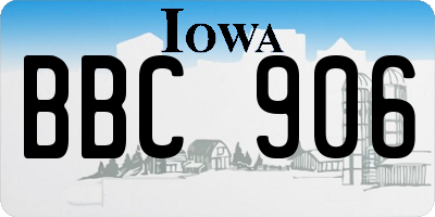 IA license plate BBC906