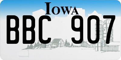 IA license plate BBC907