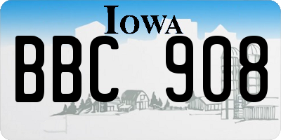 IA license plate BBC908