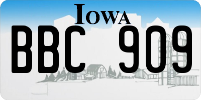 IA license plate BBC909