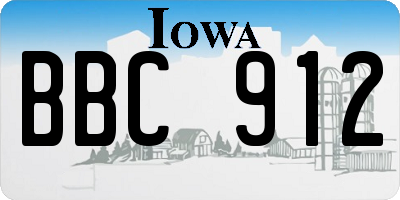 IA license plate BBC912