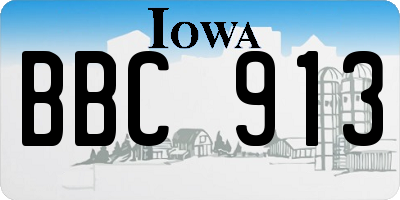 IA license plate BBC913