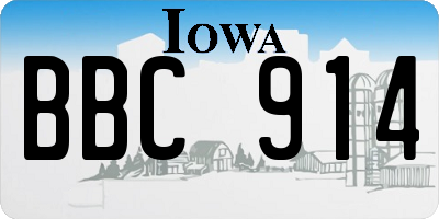 IA license plate BBC914
