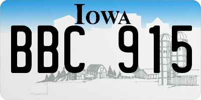 IA license plate BBC915