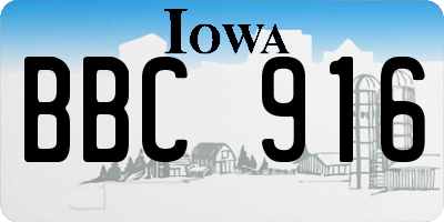 IA license plate BBC916