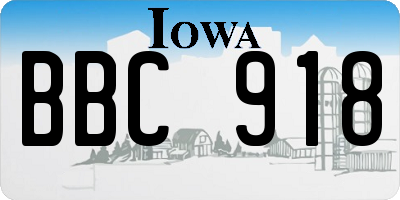 IA license plate BBC918