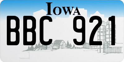 IA license plate BBC921