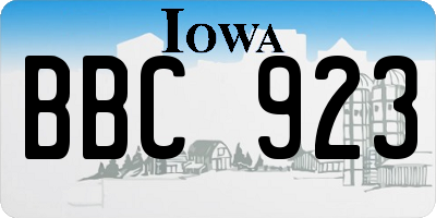 IA license plate BBC923