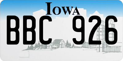 IA license plate BBC926