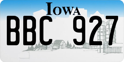 IA license plate BBC927