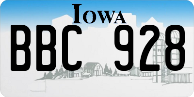 IA license plate BBC928