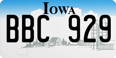 IA license plate BBC929