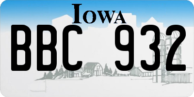 IA license plate BBC932